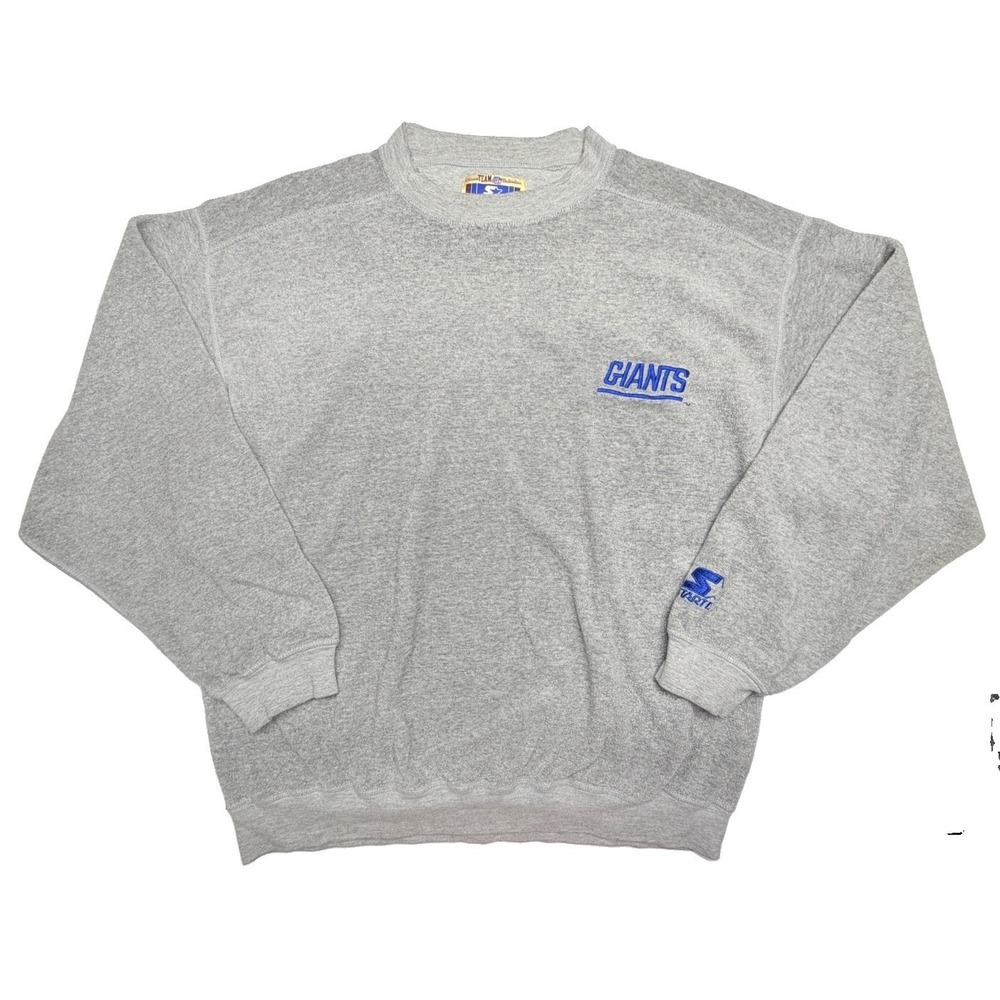 Starter New York Giants NFL Crewneck Sweatshirt Gray Men's Medium Vintage